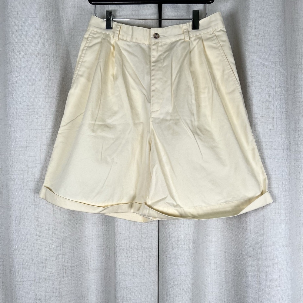 Vintage Talbots Pleated Shorts Butter Yellow Mom High Rise Preppy Size 12